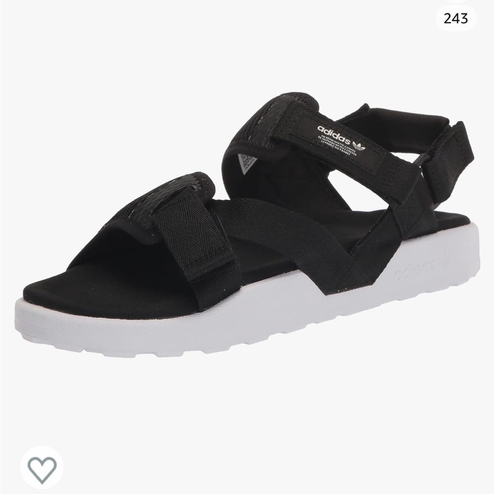 Adidas size 8 black sandals
